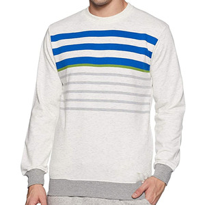 Sudadera de Cuello Redondo a Rayas para Hombre, Corte Regular, Informal, Tejida, 100% Algodón, Transpirable, para Otoño, Venta al Por Mayor - Product Image 1
