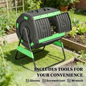 Composter da Esterno Verde con Aeratore per Compostaggio - Product Image 3