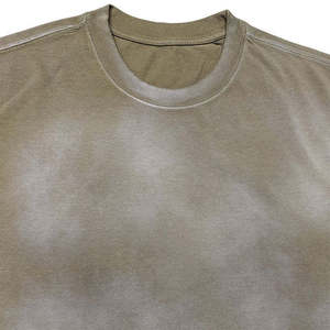 Camiseta de Hombre Lisa con Logotipo Personalizado en la Parte Delantera, 280g, Estilo Vintage Retro, Color Lavado, 100% Algodón de Peso Pesado - Product Image 3