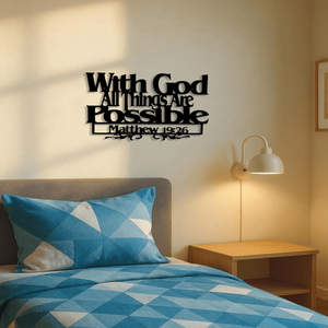 CIFbuy Decorazione da parete in ferro stile rustico vintage con motivo verticale e versi biblici ispiratori, perfetta per la casa, la chiesa o la sala di preghiera - Product Image 2