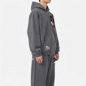 Chándal de Fabricante con Lavado Ácido, Sudadera con Capucha de 420 Gsm, Estampado Personalizado, Chándal Oversize de Peso Pesado para Hombre, Estilo Urbano - Product Image 2