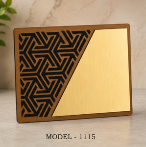 Placa de madera modelo 1115 con diseño geométrico grabado con láser, trofeo duradero, premio, placa de madera, recuerdo. - Product Image 1