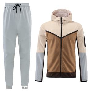 2023 Full Zip Up Hoodies Hombres Tech Fleece Stripe Jogger Sweatsuit Hombres Nylon Chándal - Product Image 3