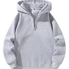 Hauts tendance pour jeunes, coupe classique, style streetwear, sweats à capuche pour hommes, col montant, demi-zip, pull bicolore, design à blocs de couleurs - Product Image 3