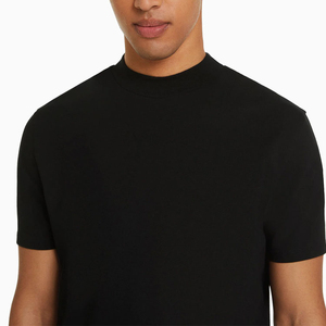 OEM Service Customized Logo T Shirts For <b>Round</b> Neck Black 100% Cotton T-Shirt for Plain Dyed Solid Color T Shirts - Product Image 5