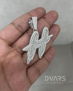 Pendentif Lettre A-Z Personnalisé en Argent Sterling 925 Plaqué Or, Style Hip Hop de Luxe, avec Moissanite et Logo Initiale - Product Image 3