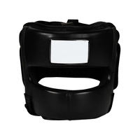 Casque de boxe en cuir PU, prix usine, unisexe, protection pour adultes, noir uni, casque de sport