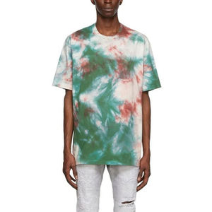 Camiseta de algodón personalizada con efecto tie-dye frontal, cuello redondo, manga corta, estilo oversize, informal, hip hop, 180g, ropa urbana al por mayor para hombre - Product Image 2