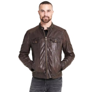 New Arrival Wholesale Winter Stand Collar Pu <b>Leather</b> <b>Jacket</b> Custom <b>Men's</b> Fashionable Top <b>Leather</b> <b>Jackets</b> For <b>Men</b> - Product Image 1