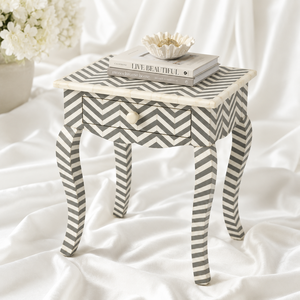 Luxury Handcrafted Bone Inlay & Resin Side <b>Table</b> Modern Artistic Accent <b>Table</b> for Living Room Bedroom & Hotel <b>Decor</b> - Product Image 6