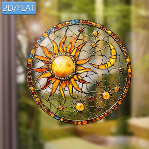 CIFbuy Moderno Ornamento Acrilico Sole Luna da Appendere, Acchiappaluce Colorato per Finestre, Decorazione per Casa e Giardino, Servizio di Selezione Disponibile - Product Image 5