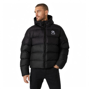 Veste d'hiver décontractée pour homme GYM Active, de haute qualité, noire, respirante, coupe-vent, imperméable, en polyester, doublée de polaire et de laine, à séchage rapide - Product Image 1