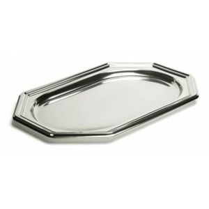 Luxury <b>Rectangular</b> Stainless Steel Serving Tray with Handles Modern Silver <b>Mirror</b> Polished Metal Food Tray for Hotel Wedding - Product Image 2
