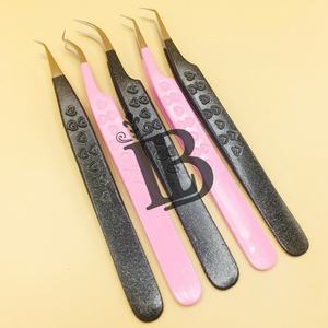 Pinzas Profesionales para Extensión de Pestañas, Pinzas para Pestañas de Mink, Acero Inoxidable, Oferta con Logotipo, Diseño de Corazón, Pinzas de 45 Grados - Product Image 5