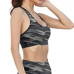 Sujetador deportivo con cuello en U para mujer, top corto personalizado para gimnasio, entrenamiento y yoga con un elegante diseño en la espalda - Product Image 4