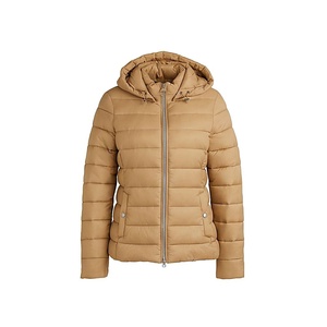 Hooded Quilted Waterproof <b>Bubble</b> Jacket Black Full Sleeve Winter Windproof Cotton Shell Knitted Fabric Polyester Filling Stand - Product Image 1