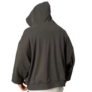 Sweat-shirts à logo personnalisé de qualité supérieure, coupe ample, pour hommes, coupe minimaliste, en molleton de coton épais, couleur unie, OEM ODM - Product Image 2