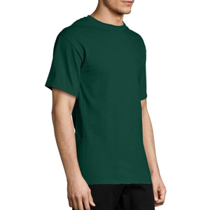 เสื้อยืดผู้ชายสีเขียวล้วน ผ้าฝ้าย คอกลม แขนสั้น ทรงปกติ สไตล์ลำลอง ผ้าเจอร์ซีย์ถัก ดีไซน์เรียบ - Product Image 5