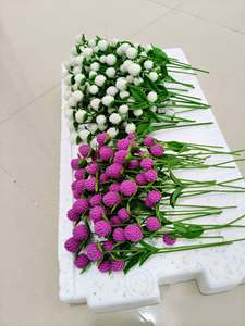 Flores de Amaranto Globo Hechas a Mano con Tallo y Hojas, Flores Artificiales Tailandesas Realistas, Amaranto Globo Hecho a Mano Realista - Product Image 2