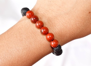 New Fashion Red Jasper Diffuser Crystals Gemstone Beaded Lava Diffuser <b>Bracelet</b> - Product Image 3