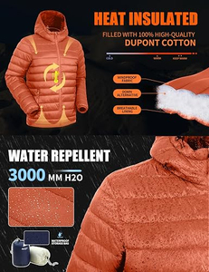 Chaqueta Bomber Brillante de Invierno para Hombre, Diseño Reversible con Capucha y Cuello Alto, Talla Grande, Chaqueta Acolchada Negra para Exteriores - Product Image 3