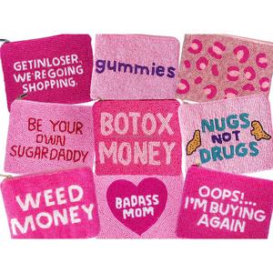 Bride Pearl Beaded Coin Purse Handmade Sequin Clutch <b>Bag</b> Wedding <b>Gift</b> Pouch Magnetic Closure Mini Foldable Custom Size Bridal - Product Image 5