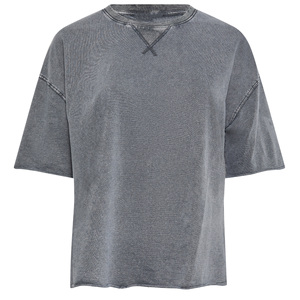 Nouvelle Arrivée 2026 – T-shirt Femme Oversize Col Rond Manches Courtes Couleur Unie Coton Lavé Coupe Ample Respirant Usage Quotidien - Product Image 3
