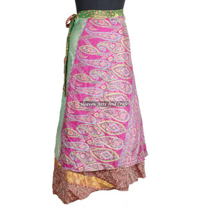 New Ladies Beautiful <b>Beach</b> Wear Silk <b>Magic</b> Wrap Skirt Indian Vintage 2 Layer <b>Magic</b> Hippie Sari Silk Wrap Skirts for <b>Beach</b> Wear - Product Image 5