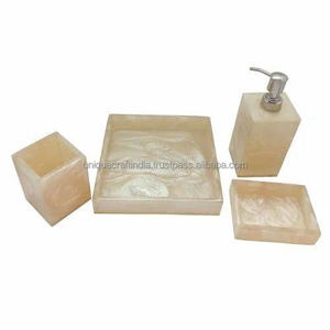 Elite Craft Epoxy Resin Bathroom Set | Best Quality Handmade Soap Dispenser, <b>Tumbler</b>, Tray & Luxury <b>Bath</b> Accessories - Product Image 2