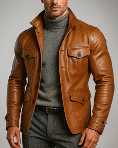 La Mejor Ropa Personalizada de Moda para Hombre, Chaqueta de Lona y Cuero Genuino, Impermeable, Transpirable, de Invierno, Servicio OEM, Cantidad al por Mayor - Product Image 3