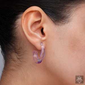 Boucles d'oreilles demi-créoles scintillantes Combo Boucles d'oreilles PRAO à la mode - Product Image 4