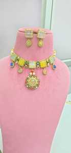 Premium Quality Designer <b>Necklace</b> Set Manufacturer Of Jewellery Fusion <b>Statement</b> <b>Necklace</b> Set Perfect For Festive Occasions - Product Image 5