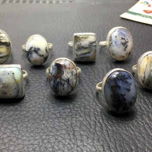 Anillo de plata de alta calidad, Natural dendrita, Ópalo, ágata, jaspe, piedra preciosa, compromiso clásico, regalo de fiesta de boda, joyería, aniversarios - Product Image 2