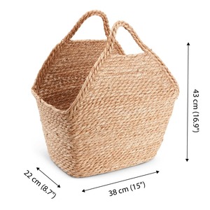 Panier en jonc de mer avec bord biseauté, panier de rangement fait main, vente en gros, écologique, fabriqué au Vietnam - Product Image 2
