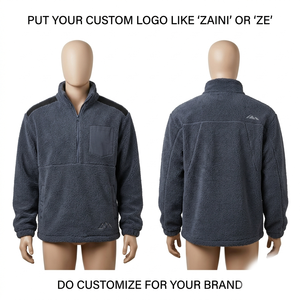 Premium 240gsm Sherpa Fleece Waterproof Breathable <b>Reflective</b> <b>Running</b> <b>Jacket</b> Embossed Printing Custom Logo Front/Back OEM/ODM - Product Image 1