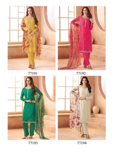 Traje de diseñador Vinay Fashion Kuleesh Anmol, de chifón pesado con adornos de cuentas, elegante traje salwar para fiestas, bodas y celebraciones. - Product Image 5