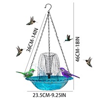 Bassin en métal bien formé pour oiseaux, design moderne et luxueux, espace généreux pour les oiseaux, pour la baignade et l'abreuvement, utilisation intérieure et extérieure, BLUE RIBBON
