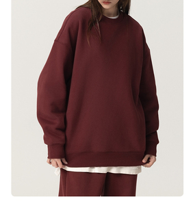<b>Crewneck</b> Sweatshirt Winter Heavyweight 350GSM Cotton Fleece Men's Hoodies Sweatshirts Plain Colors for Custom Logo - Product Image 3