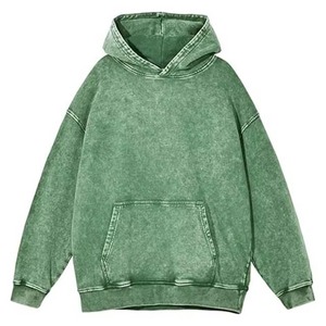 Custom 380GSM <b>Fleece</b> Heavy Weight Oversized Hoodie Vintage Boxy Fit Acid Wash Unisex Mock Neck Sweatshirt Cotton Blended Hoodie - Product Image 3