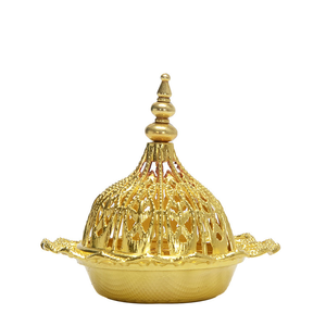 Brûleur d'encens en métal de luxe, diffuseur d'arômes d'aromathérapie, fourneau décoratif de table pour la maison, petits objets artisanaux d'encens avec couvercle - Product Image 3