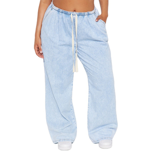 Jeans Rotos de Mujer, Cintura Alta, Corte Recto, Pantalones de Mezclilla Elásticos, Estilo Casual Urbano, Detalles Desgastados, Moda Diaria - Product Image 1