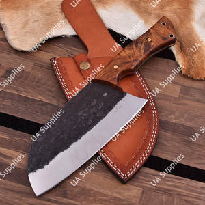 UA Supplies Couteau de chef serbe forgé sur mesure en acier inoxydable, 7 pouces, ambidextre, avec manche ergonomique en bois de rose - Product Image 4