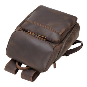 Luxury <b>Waterproof</b> Leather Laptop Bag Anti-Theft Vintage Travel Rucksack Genuine Leather Multi-Pocket LBP-0431 - Product Image 3