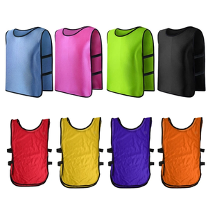 New Wholesale Custom <b>Cheap</b> Soccer Vests Reversible Sports Football Training Bibs Top Quality Blue Solid Color Reasonable Price - Product Image 4