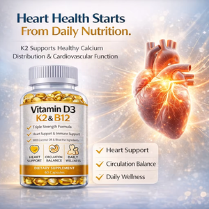 Capsule di Vitamina D3 + K2 MK7 5000 UI 125 Mcg, Integratore per il Supporto Osseo, Etichetta Privata, Formula Personalizzata OEM - Product Image 3