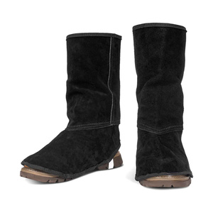 Protège-chaussures de soudage en cuir de vachette pleine fleur de qualité supérieure, résistants aux flammes, couvrant entièrement la chaussure, ajustables - Product Image 1