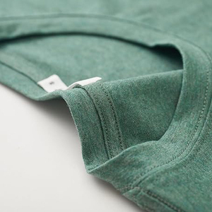 T-shirt Homme Vert Menthe Sauge Heather Coupe Slim Manches Courtes Col Rond Doux Uni Décontracté Coton Vente en Gros - Product Image 2