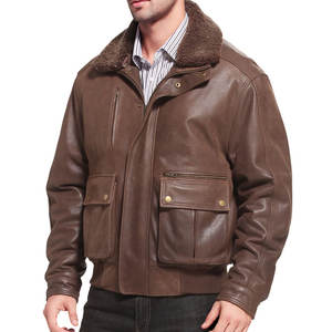 Blouson aviateur en cuir écologique personnalisé pour l'hiver, séchage rapide, respirant, col rond, streetwear pour hommes, fabriqué au Pakistan - Product Image 3
