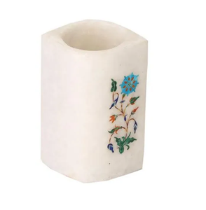 Support à stylos en marbre, organisateur de bureau élégant, organisateur de pinceaux cosmétiques, décoration de bureau multifonctionnelle pour la maison - Product Image 6