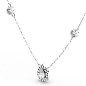 Colliers personnalisés REYES avec diamant de laboratoire taille poire 1,3 carat, or massif 14 carats de haute qualité, cadeau d'anniversaire de mariage, bijoux fins - Product Image 2